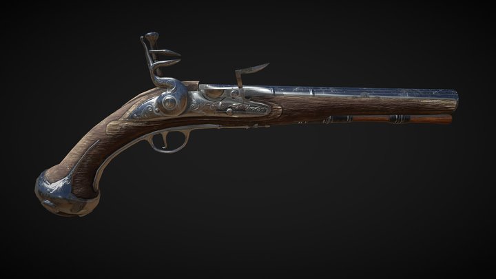 Flintlock Pistol 3D Model