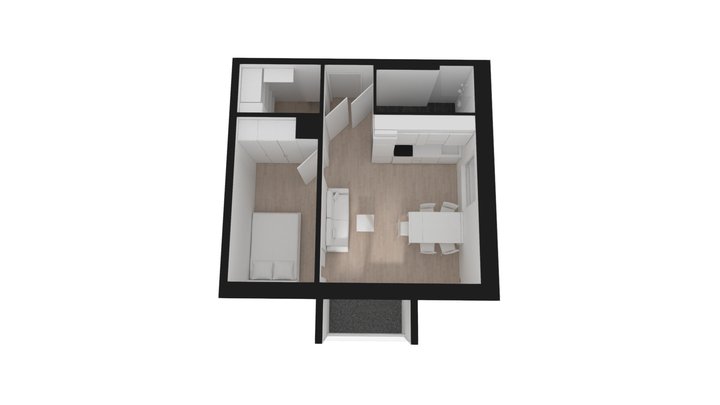 Keinulaudantie 2c, Helsinki - 2H + KT 40,5 m² 3D Model