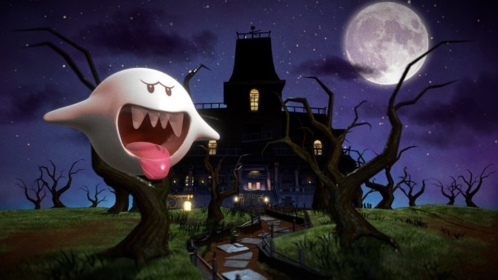 High Poly Boo - Nintendo Mario Bros 3D Model