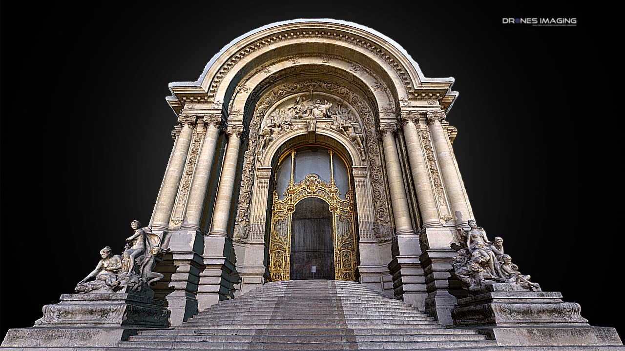 3D model Petit Palais – Paris - This is a 3D model of the Petit Palais - Paris. The 3D model is about a building with statues on the roof.
