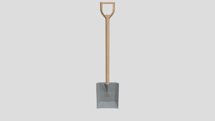 Low Poly Shovel - Unwrapped & Textured 3D Model