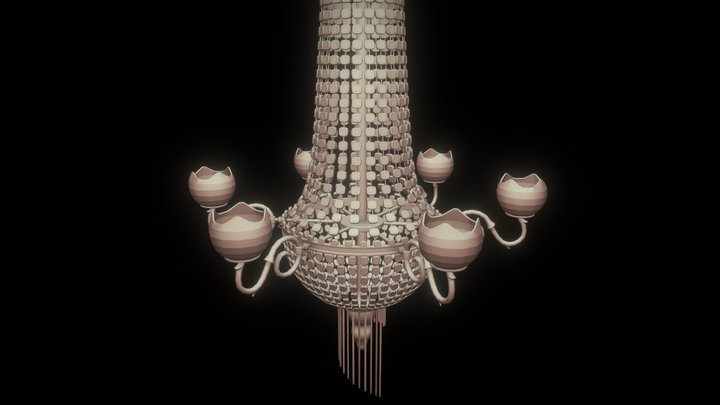 Crystal chandelier ornate metal 3D Model