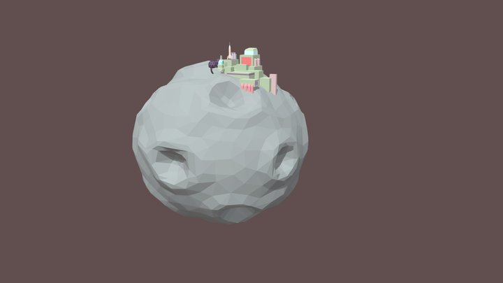 3d cartonish moon base 3D Model