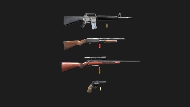 PSX/PS1 Weapons Pack 1 3D Model