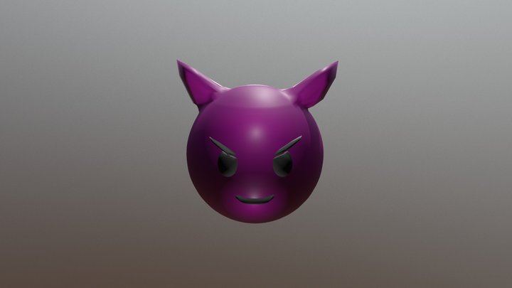 Smiling Devil Emoji 3D Model