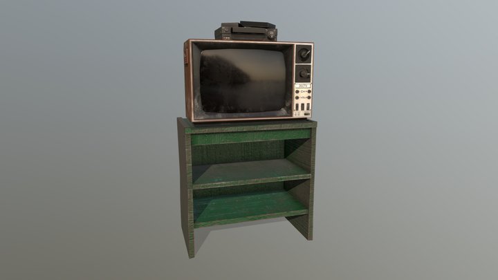 Old TV Setup 3D Model