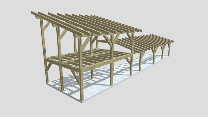 10x60 TF Shed-Roof With Loft 3D Model