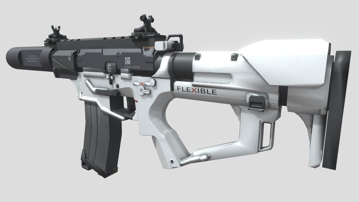 Low Poly Gun (Original by Kris Thaler) 3D Model