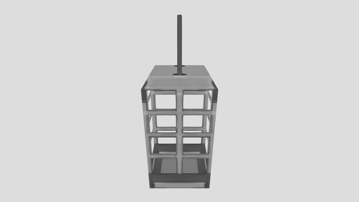Fire Lamp Low Poly Hand Painted WoW-Inspired PSX 3D Model