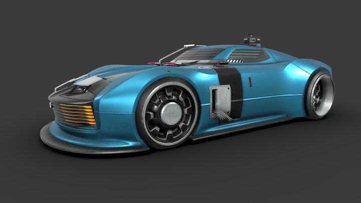 RAY - retro future cyber car 3D Model