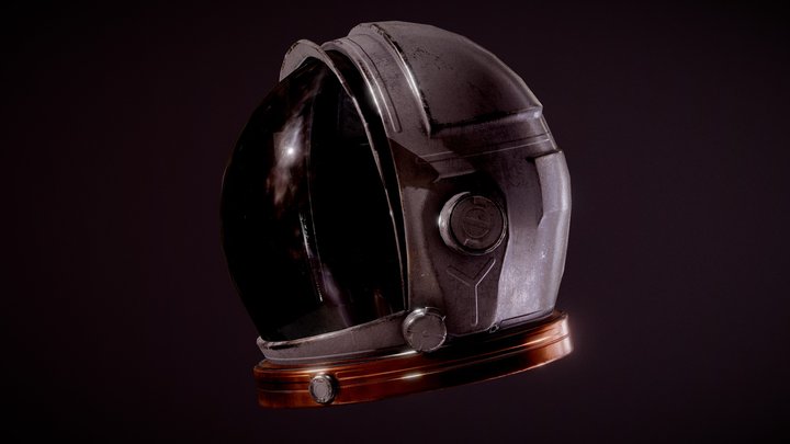 Worn off space helmet 3D Model