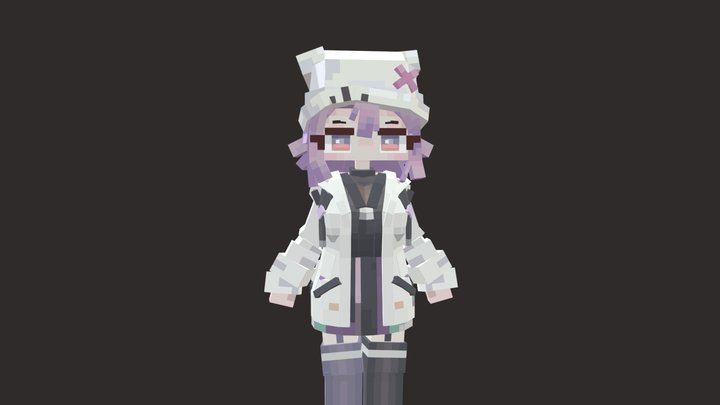 cute pink girl 3D Model