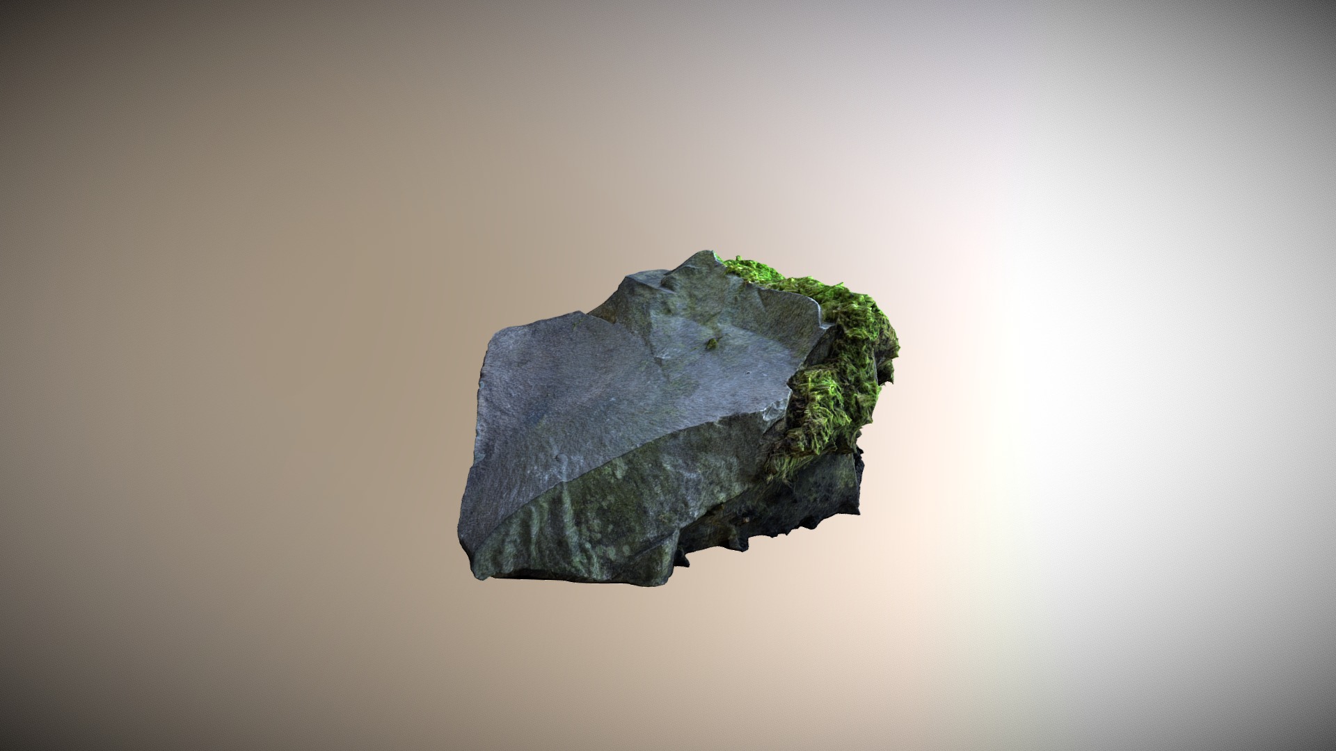 3D model Mossy Rock - This is a 3D model of the Mossy Rock. The 3D model is about a green rock on a white background.