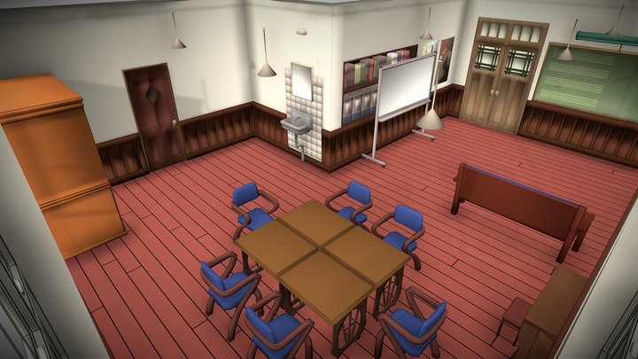 K-On! clubroom 3D walkthrough - Blender 