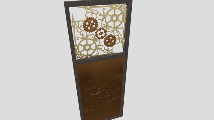 Modular Steampunk Room Divider 3D Model