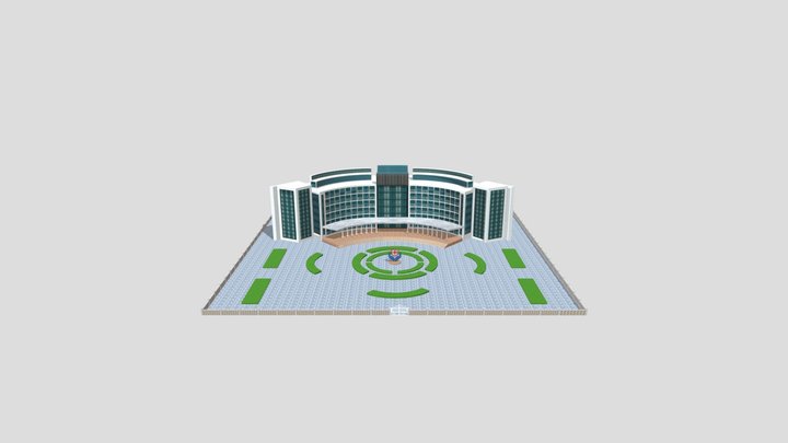 Modern Hospital Building 3D Model