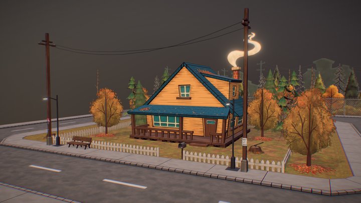 Local Paper Small Town - House 3D Model