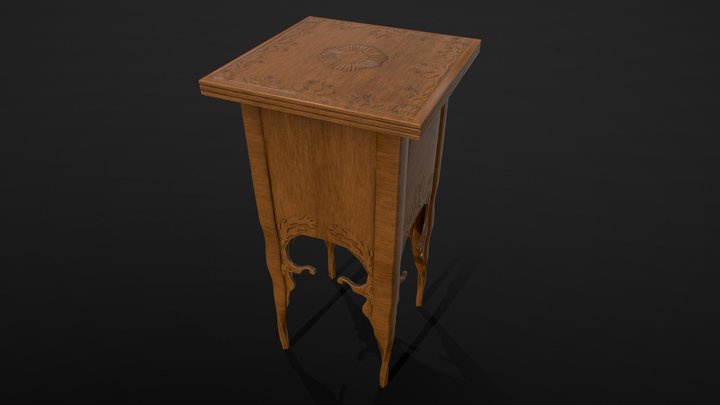 Art Nouveau Style Sidetable 3D Model
