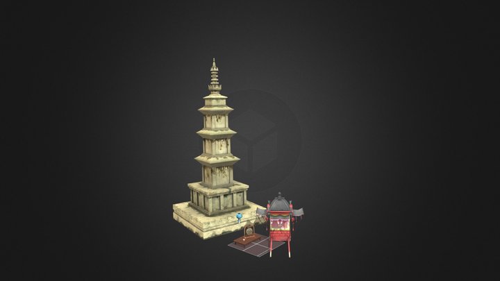 5 Props Scene Q Week Assignment 3D Low Poly 3D Model