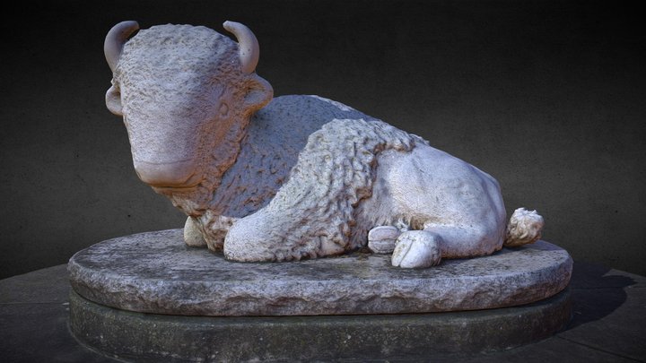 Cemetery Statuary - Bison Gravemarker – Gratis 3D-model STL