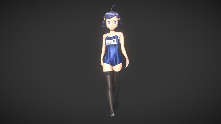 Anime Girl_walk (Hikigaya Komachi) 3D Model