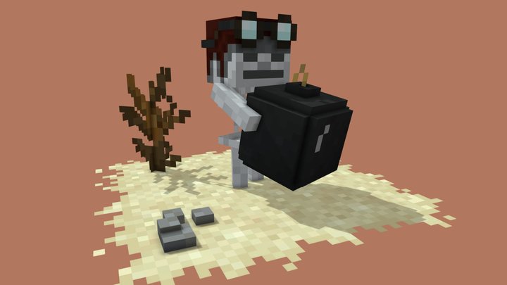 Minecraft - Bomber Skeleton (Free) 3D Model