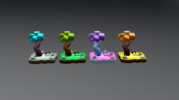 Color Palette Dioramas 3D Model