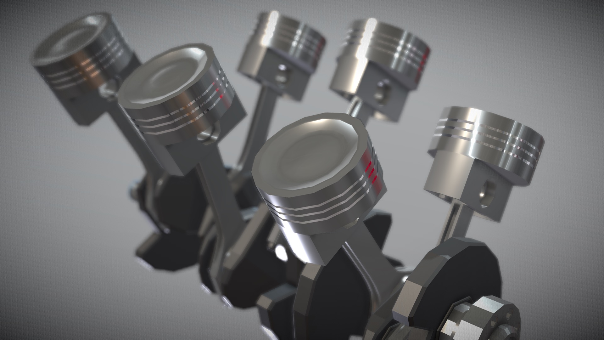 3D model V6 Engine Animation - This is a 3D model of the V6 Engine Animation. The 3D model is about a group of metal objects.