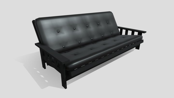 Futon Armchair - Low Poly 3D Model