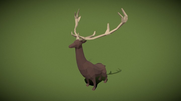 Low Poly Deer 3D Model