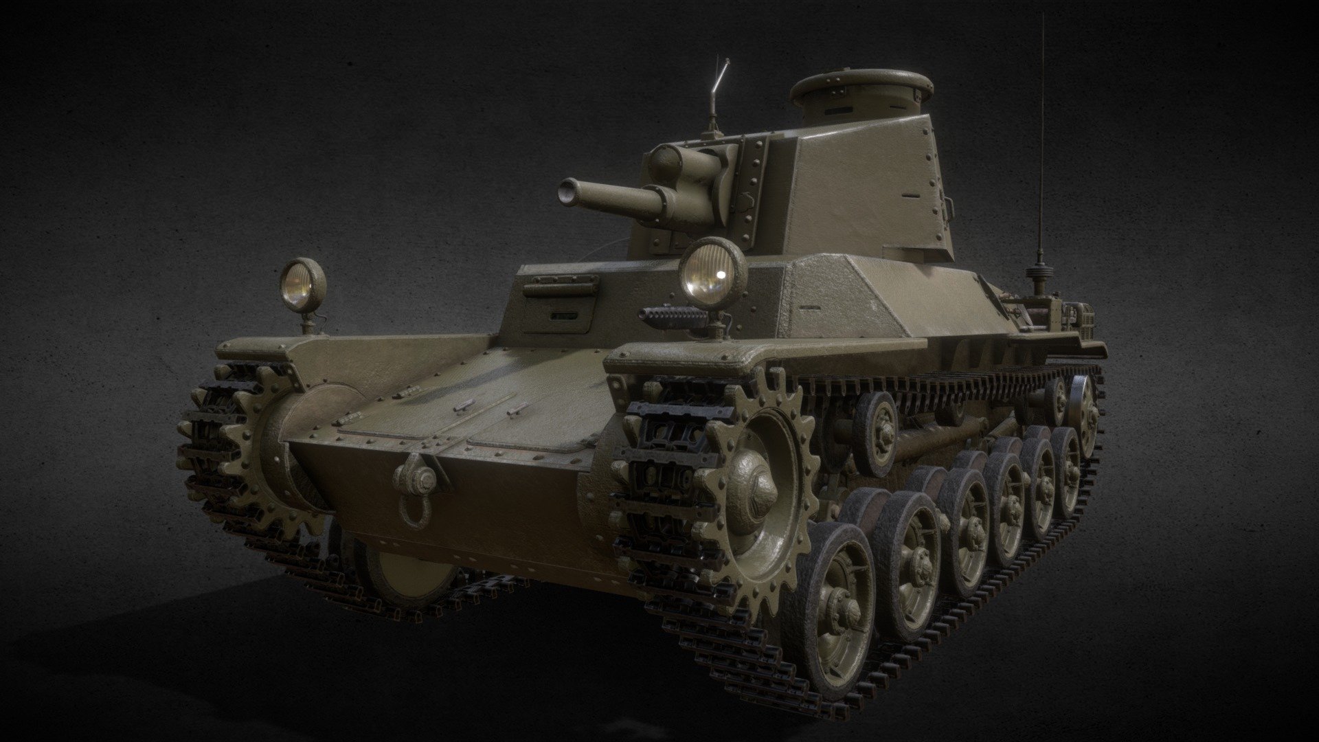 Type 2 Ho-I (IJA Gun Tank) V.2 - Buy Royalty Free 3D model by ...