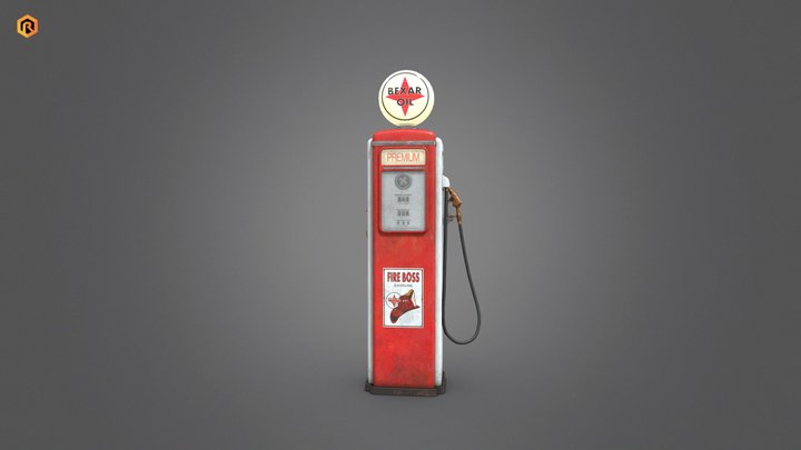 Vintage Gas Pump 3D Model