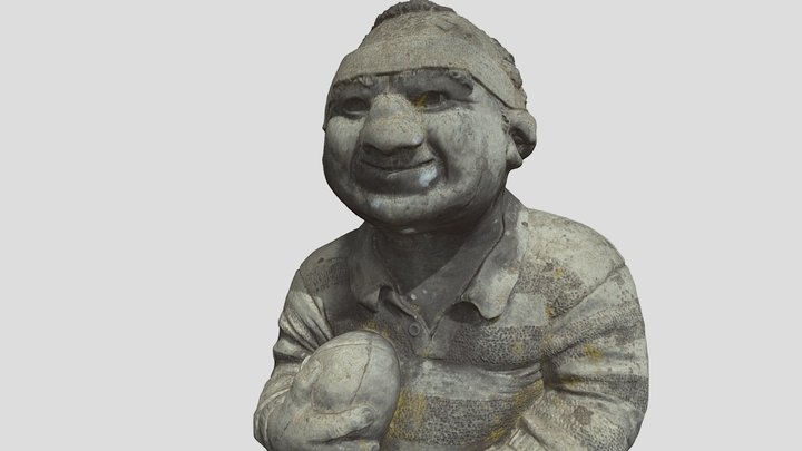 ornamental garden casting - rugby player 3D Model