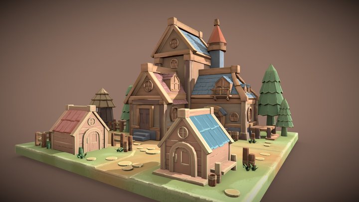 Stylized  village 3D Model