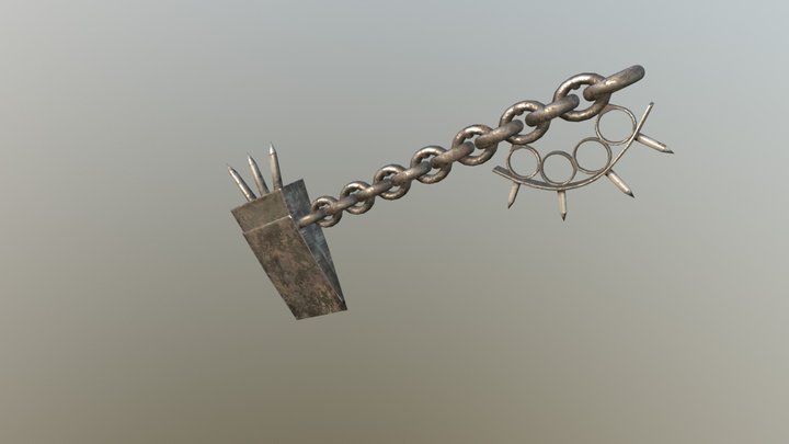 Spiked Chain Axe 3D Model