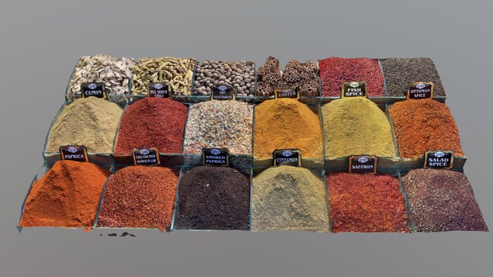 Épices marché égyptien 3D Model