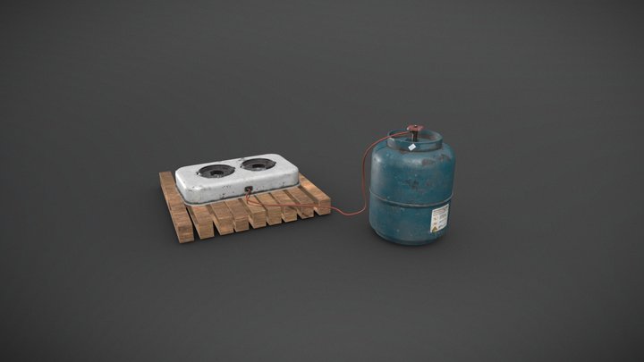 Mini Gas Cooker 3D Model