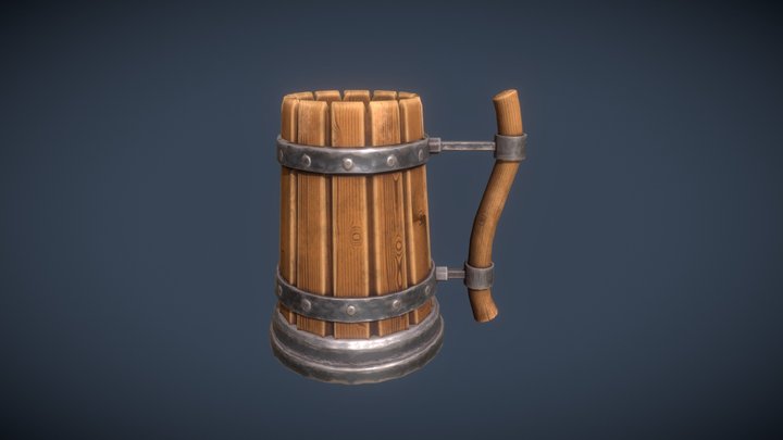Low poly stylized Mug 3D Model