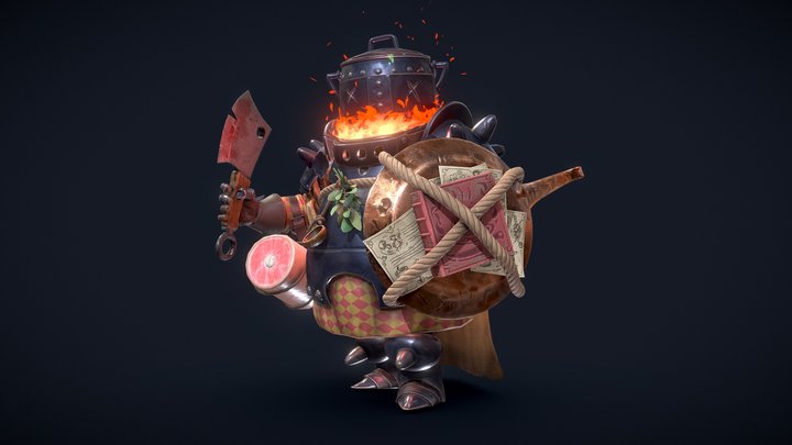 Cooking Pot Knight 3D Model