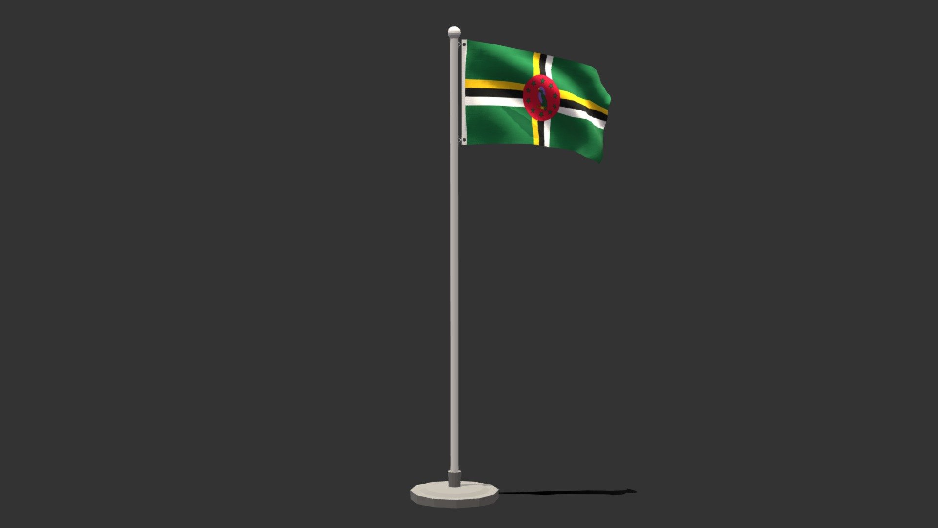 Low Poly Seamless Animated Dominica Flag Buy Royalty Free 3D model by