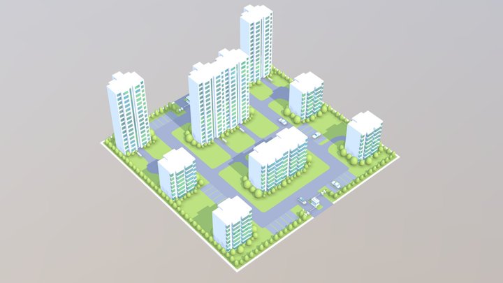 小区模型.c4d 3D Model