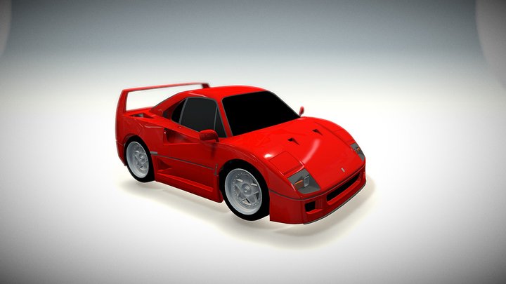 Stylized Ferrari F40 3D Model