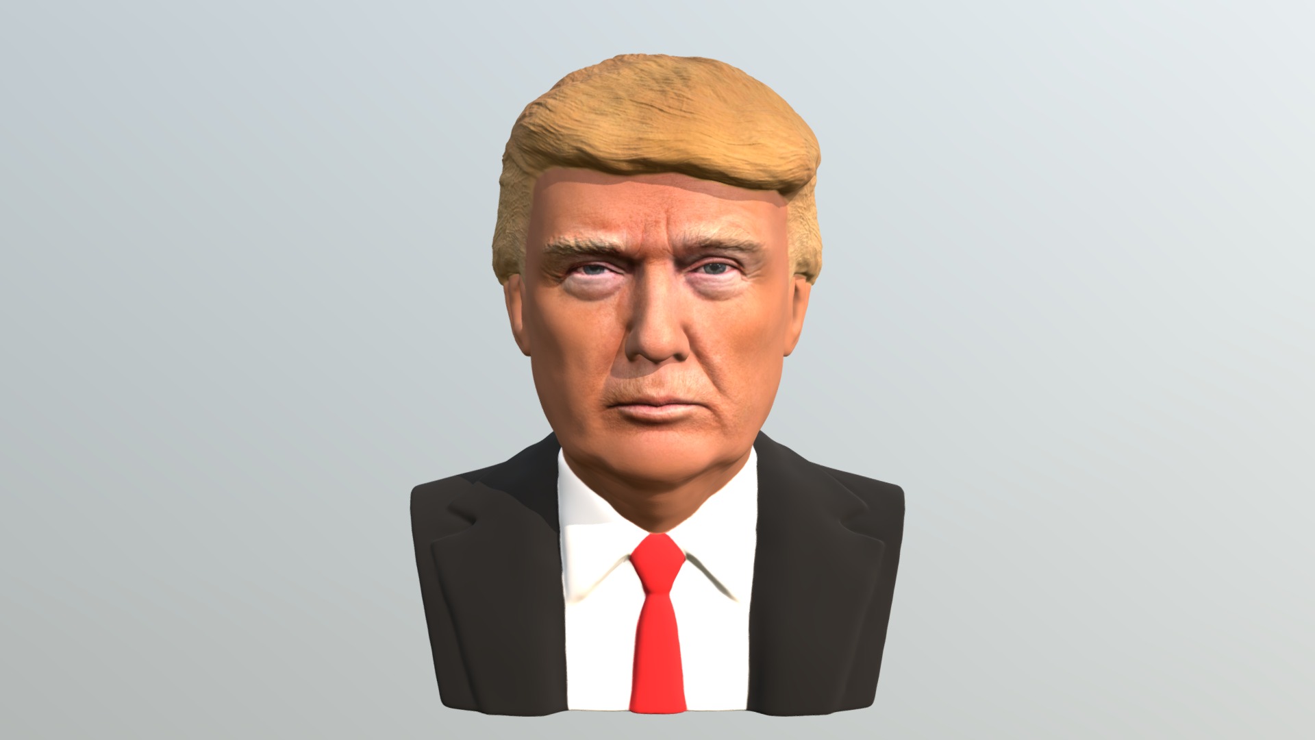 3D model Donald Trump bust for full color 3D printing - This is a 3D model of the Donald Trump bust for full color 3D printing. The 3D model is about a man in a suit.