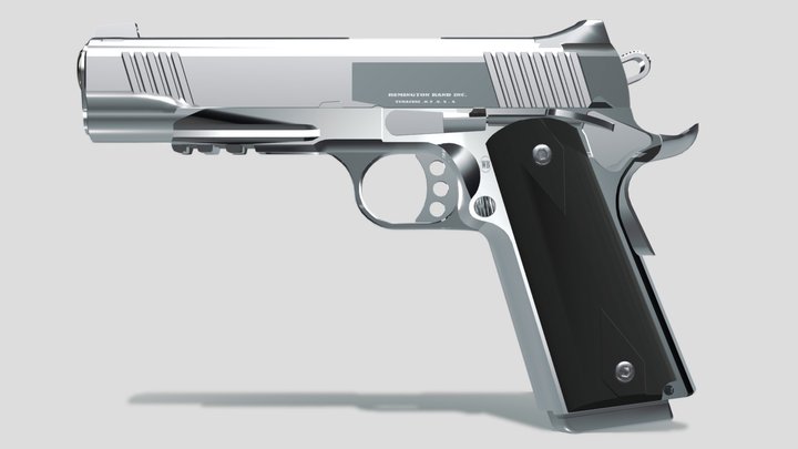 CHROME 1911 U.S Government model WB frame 3D Model