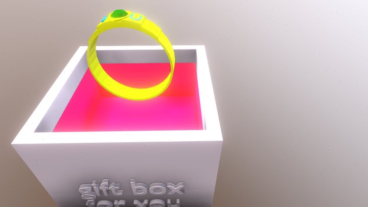 gift box and ring 3D Model