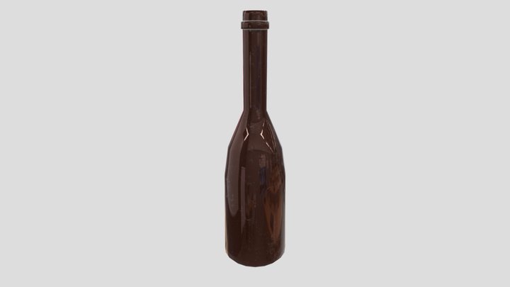 Burgundy Wine Bottle 3D Model