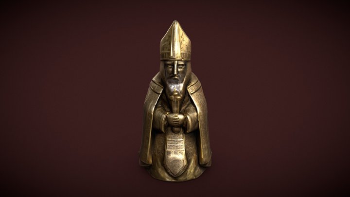 Royal Chess Bishop (Bronze) 3D Model