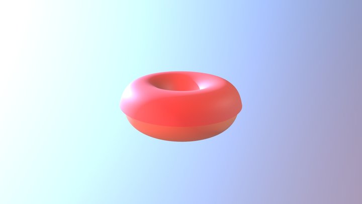 Pink Colored Donut 3D Model