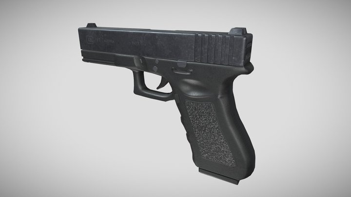 Pistol Gameready 9mm 3D Model