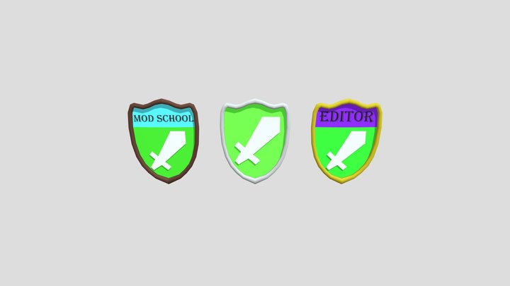 Twitch mod badges 3D Model